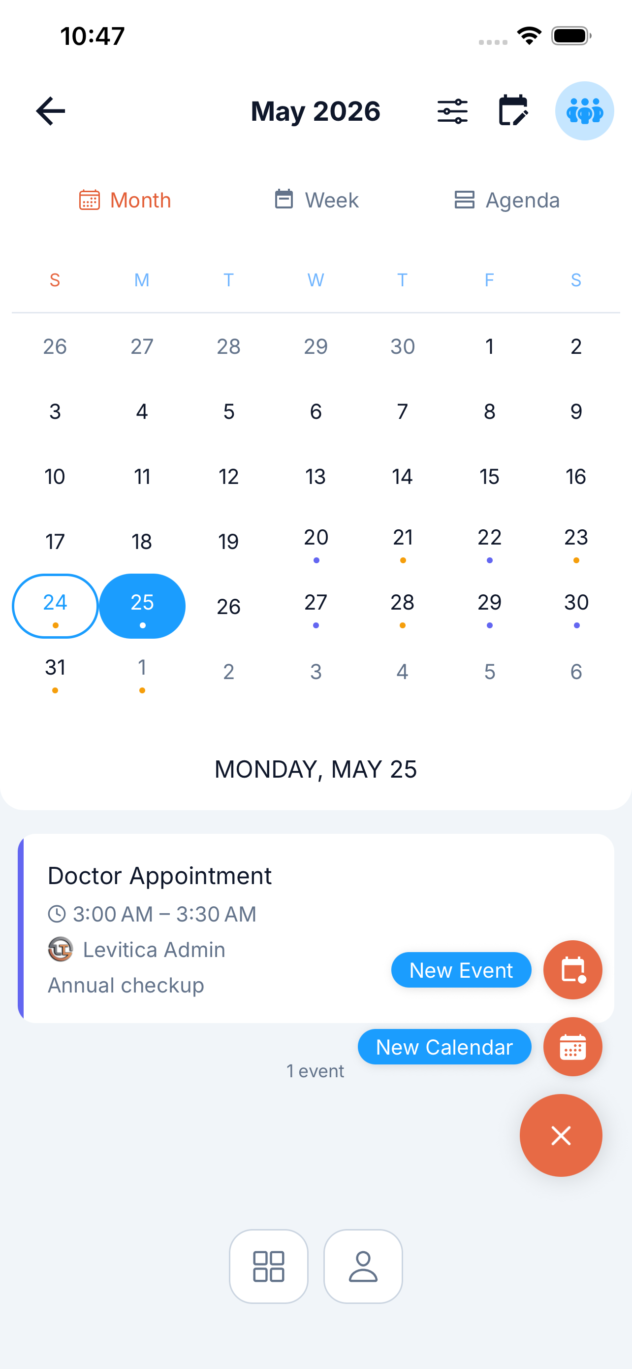 Domus calendar view