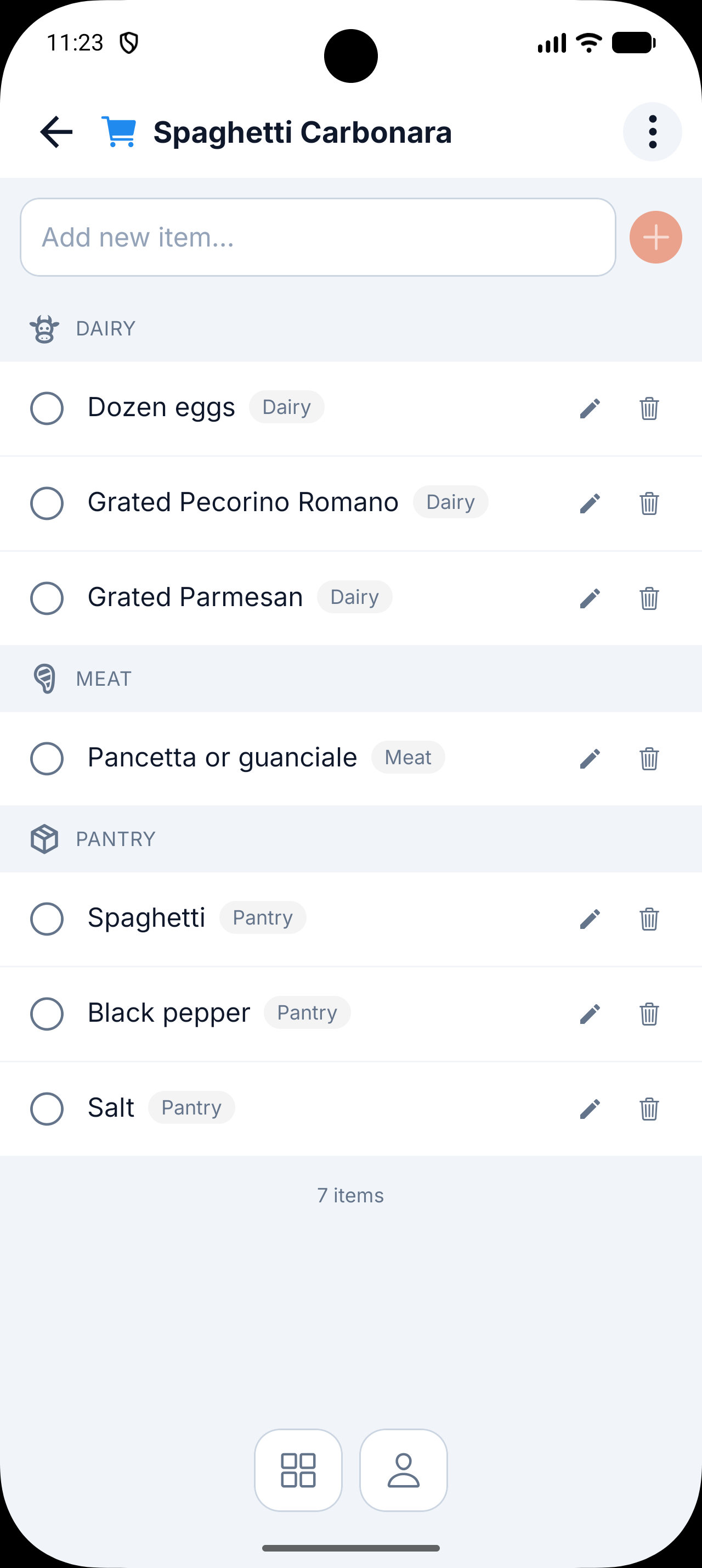 Domus recipe-to-shopping-list workflow